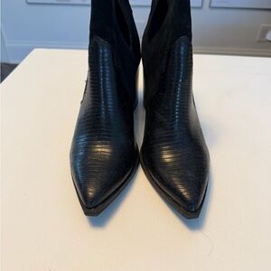 Steve Madden Black Textured Heeled Boots